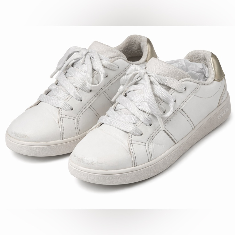 Geox Kids Sneakers Size EU 30 / US 12C White Gold Unisex Shoes